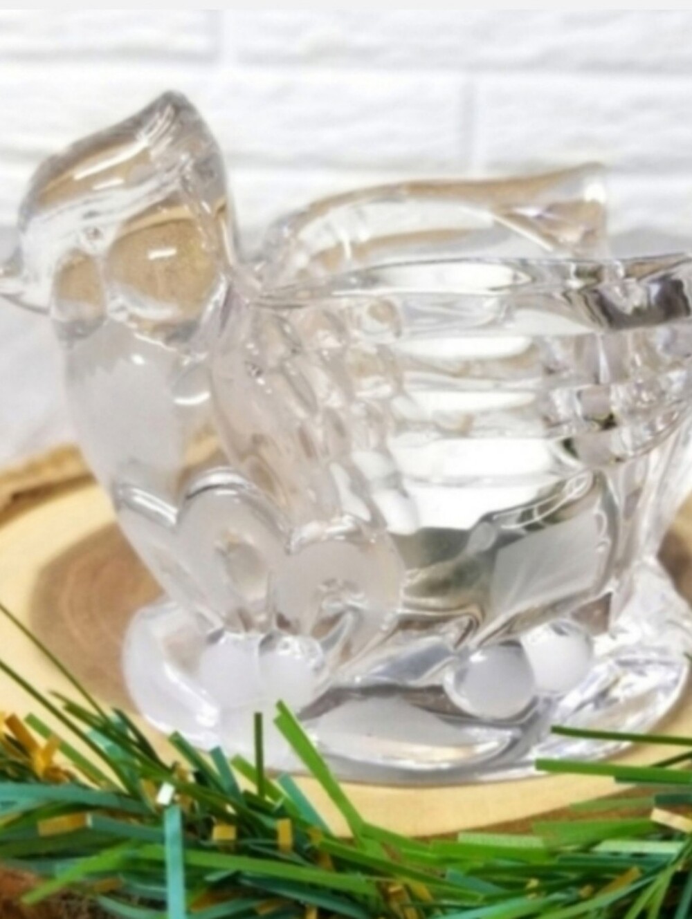 Crystal cardinal votive holder